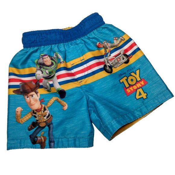 Disney Other - Disney Pixar Toy Story 4 Swim Trunks 18 Months Blue Woody Buzz Lightyear Shorts